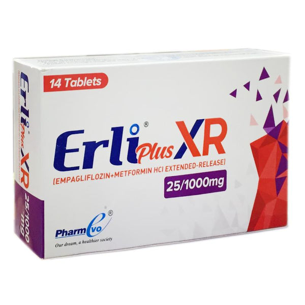 ERLI PLUS XR 25MG 1000MG TAB 14s