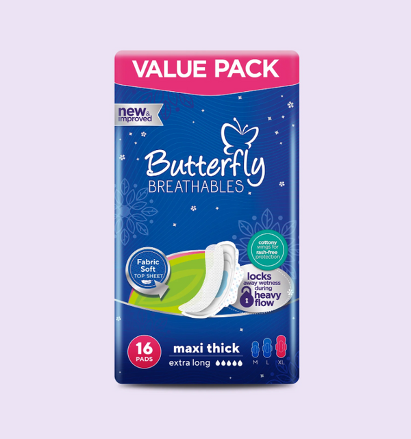 BUTTERFLY BREATHABLES MAXI THICK EXTRA LONG XXL 16 PADS