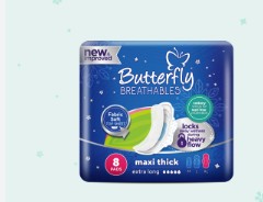 BUTTERFLY MAXI THICK EXTRA LONG BLUE 8S