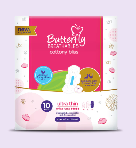 BUTTERFLY PEDS ULTRA THIN XL PINK BOX 10S