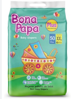 Bonapapa Baby Diaper Plus XXL Size 6 (16+ Kg) 50 Pcs