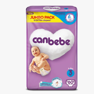 CANBEBE DIAPER JUMBO PACK MIDI SIZE 3 (4-9KG) 60 PCS