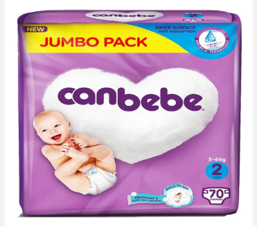 Canbebe Diapers Jumbo Pack For Mini Size 2 – Small – 70 Pcs