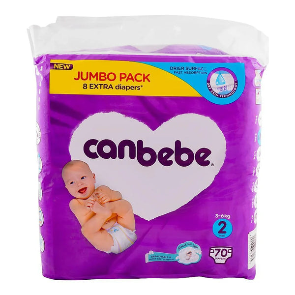 Canbebe Diapers Jumbo Pack For Mini Size 2 – Small – 70 Pcs