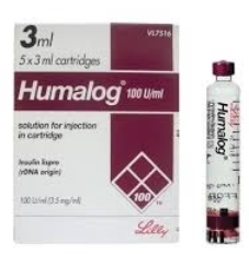HUMALOG 100U ML LISPRO CARTRIGES 5s