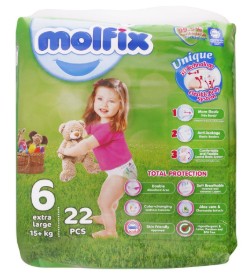MOLFIX DIAPERS ECO 6 XL 15 PLUS KG (22S)