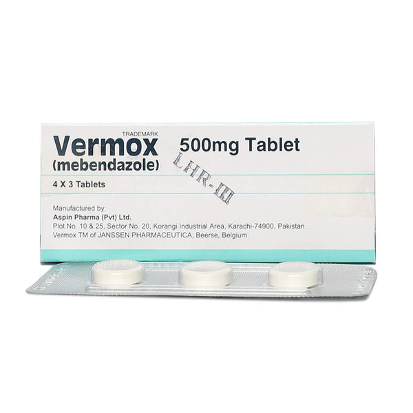 VERMOX 500MG TAB 12S