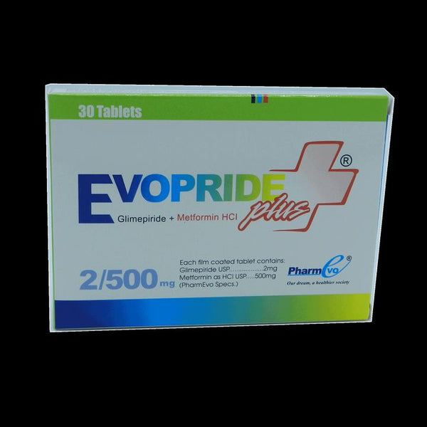 EVOPRIDE PLUS 2MG 500MG TAB 30s