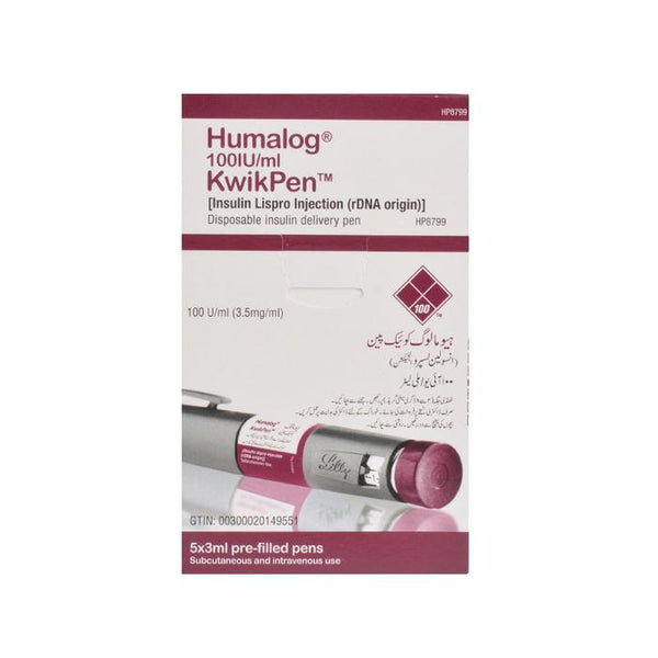 HUMALOG 100IU ML KWIK PEN 5s LISPRO