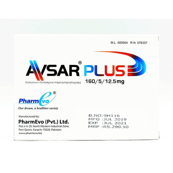 AVSAR PLUS 160MG 5MG 12.5MG TAB 28s
