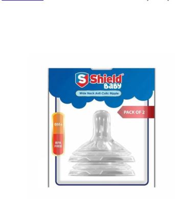 SHIELD WIDE NECK ANTI COLIC NIPPLE
