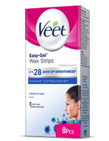 VEET SENSITIVE SKIN 8 FACE WAX STRIPS